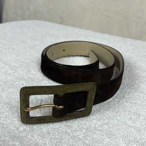 Ellen Tracy Genuine Suede Leather Chocolate Brown Small